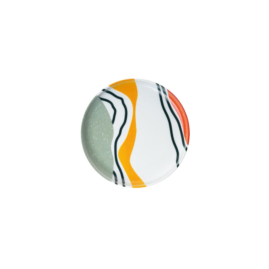 Service de table 18 pièces multicolore en porcelaine