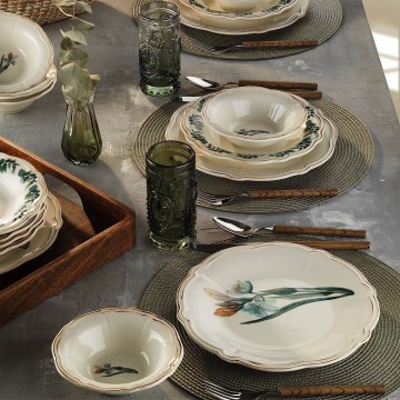 Service de table 18 pièces multicolore/porcelaine