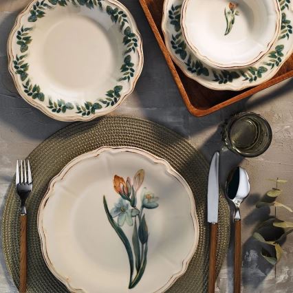 Service de table 18 pièces multicolore/porcelaine