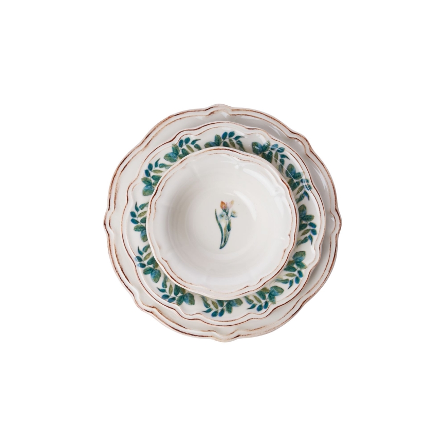 Service de table 18 pièces multicolore/porcelaine