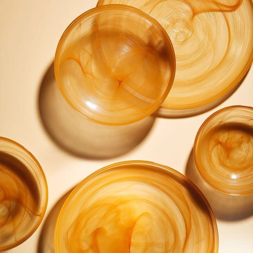 Service de table 18 pièces, orange/verre