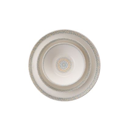 Service de table 18 pièces vert/porcelaine