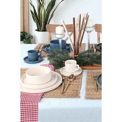 Service de table 20 pièces multicolore en grès