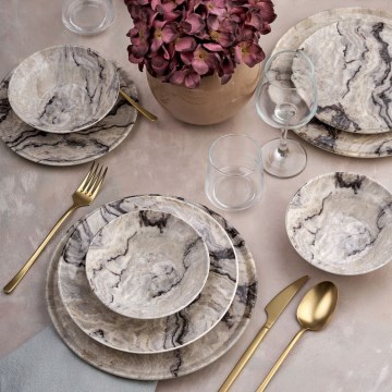 Service de table 24 pièces beige/céramique