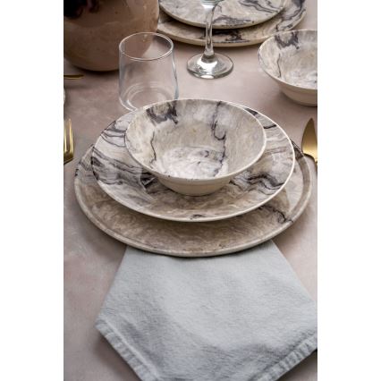 Service de table 24 pièces beige/céramique