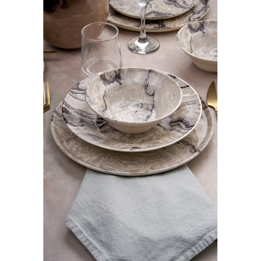 Service de table 24 pièces beige/céramique