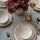 Service de table 24 pièces beige/marron en porcelaine