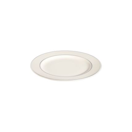 Service de table 24 pièces blanc/argenté/porcelaine