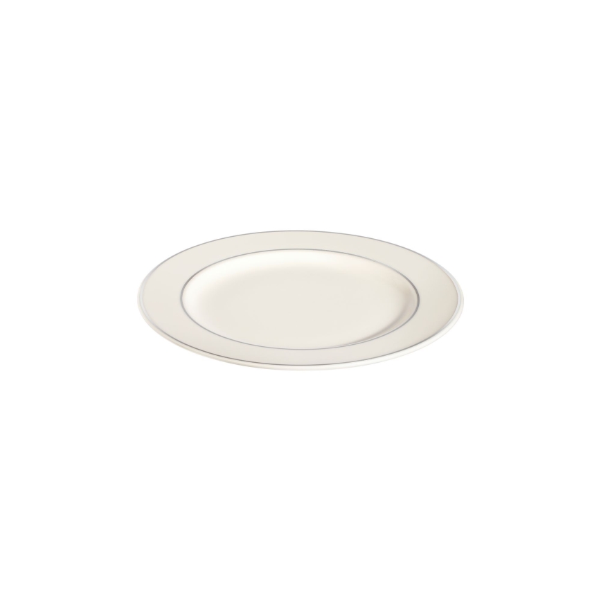 Service de table 24 pièces blanc/argenté/porcelaine