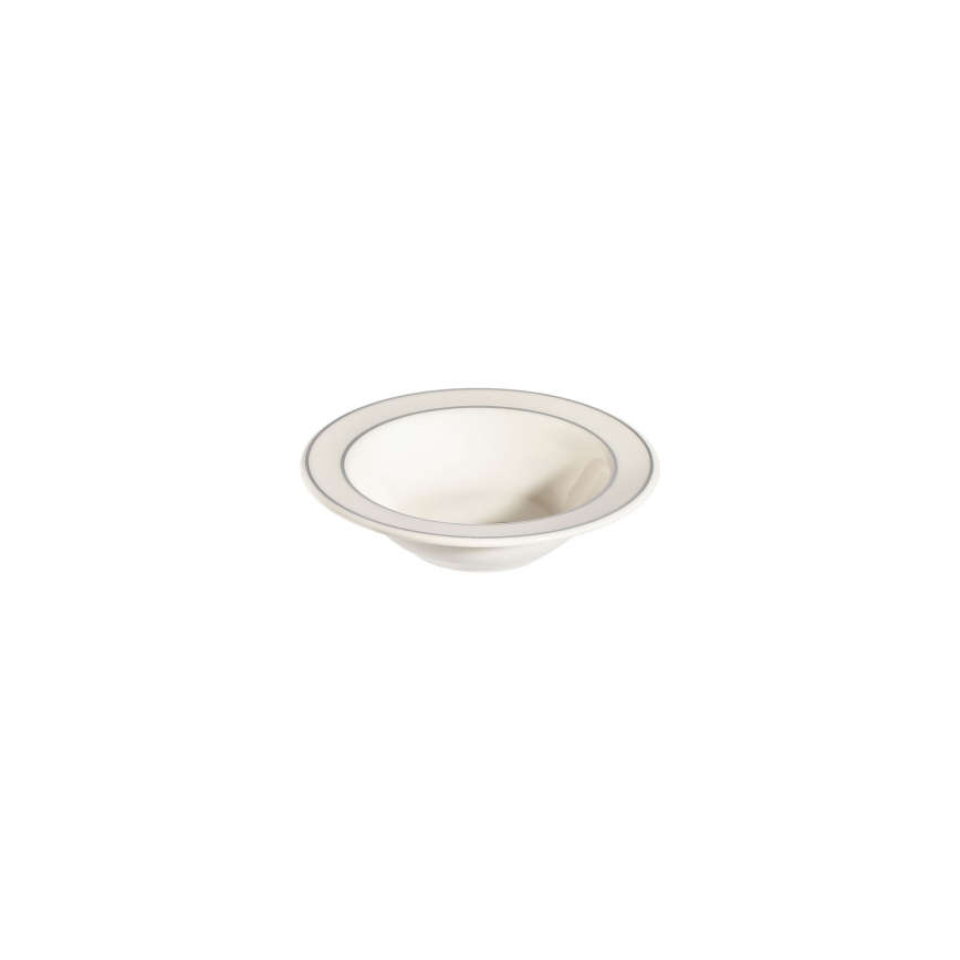 Service de table 24 pièces blanc/argenté/porcelaine