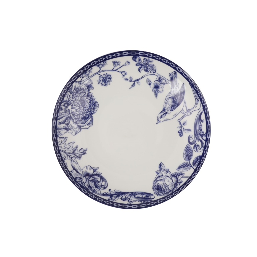 Service de table 24 pièces blanc/bleu/porcelaine