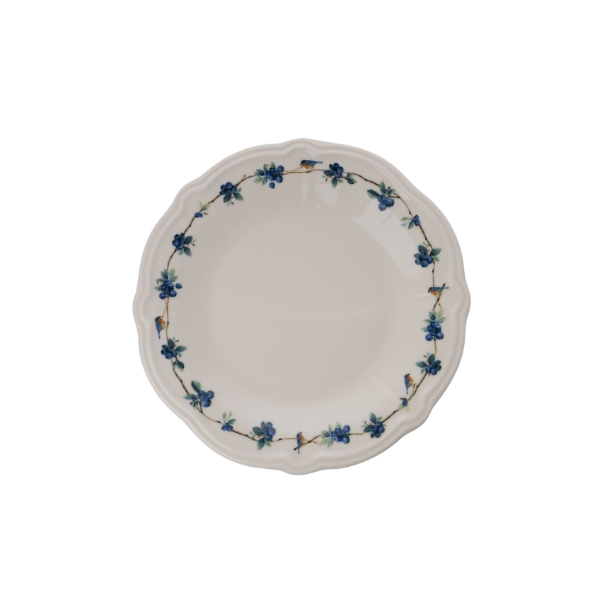 Service de table 24 pièces blanc/bleu/porcelaine