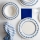 Service de table 24 pièces blanc/bleu/porcelaine