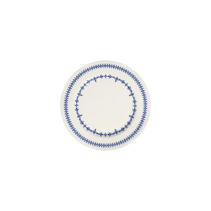 Service de table 24 pièces blanc/bleu/porcelaine