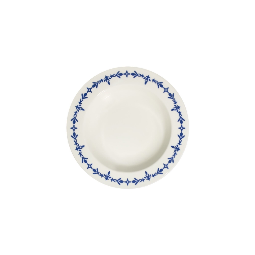 Service de table 24 pièces blanc/bleu/porcelaine