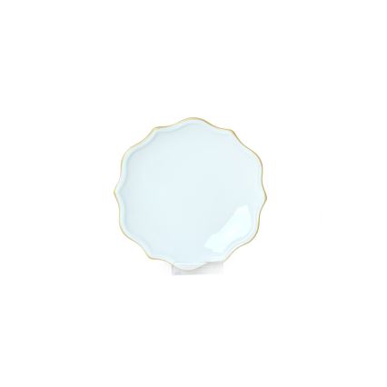 Service de table 24 pièces, blanc/doré, en grès