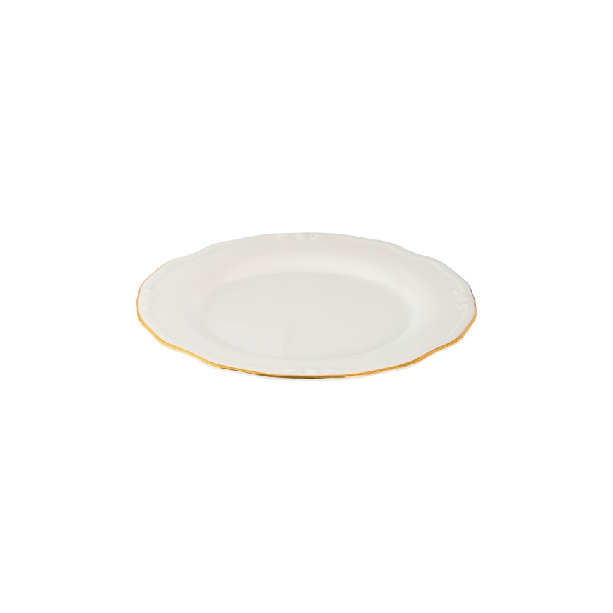 Service de table 24 pièces blanc/doré/porcelaine