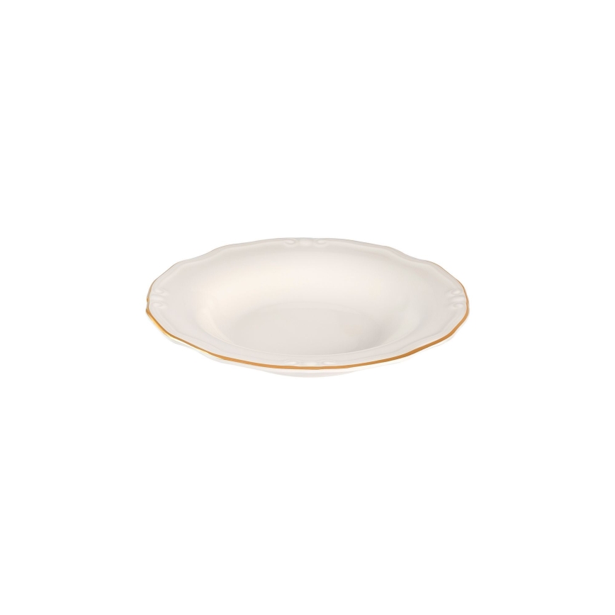 Service de table 24 pièces blanc/doré/porcelaine