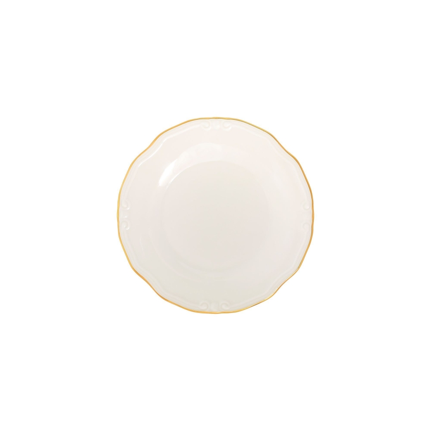 Service de table 24 pièces blanc/doré/porcelaine