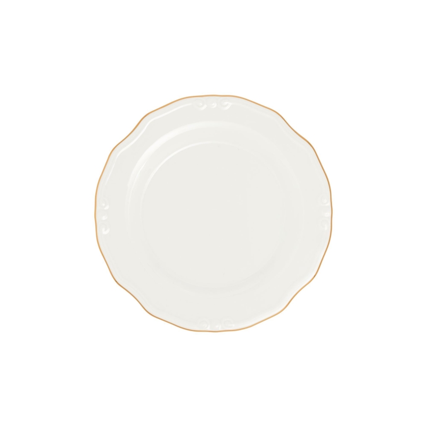 Service de table 24 pièces blanc/doré/porcelaine