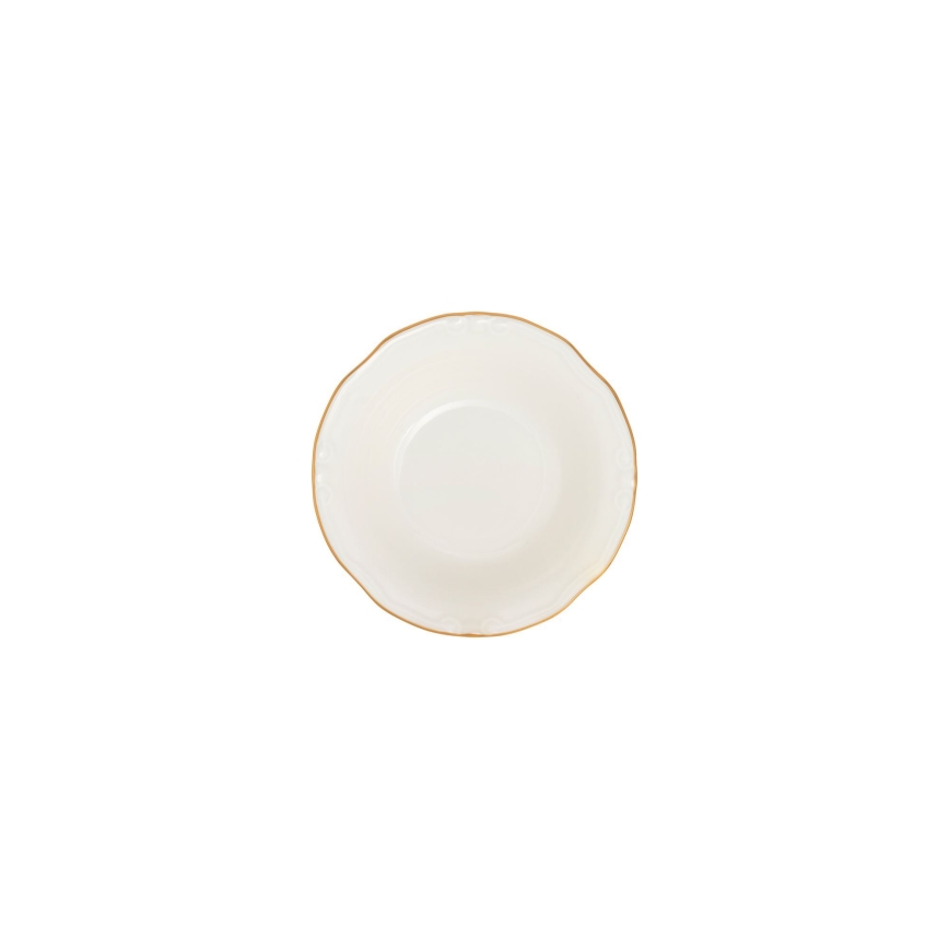 Service de table 24 pièces blanc/doré/porcelaine