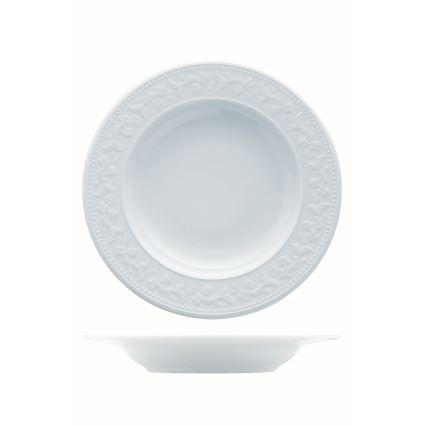Service de table 24 pièces, blanc en porcelaine