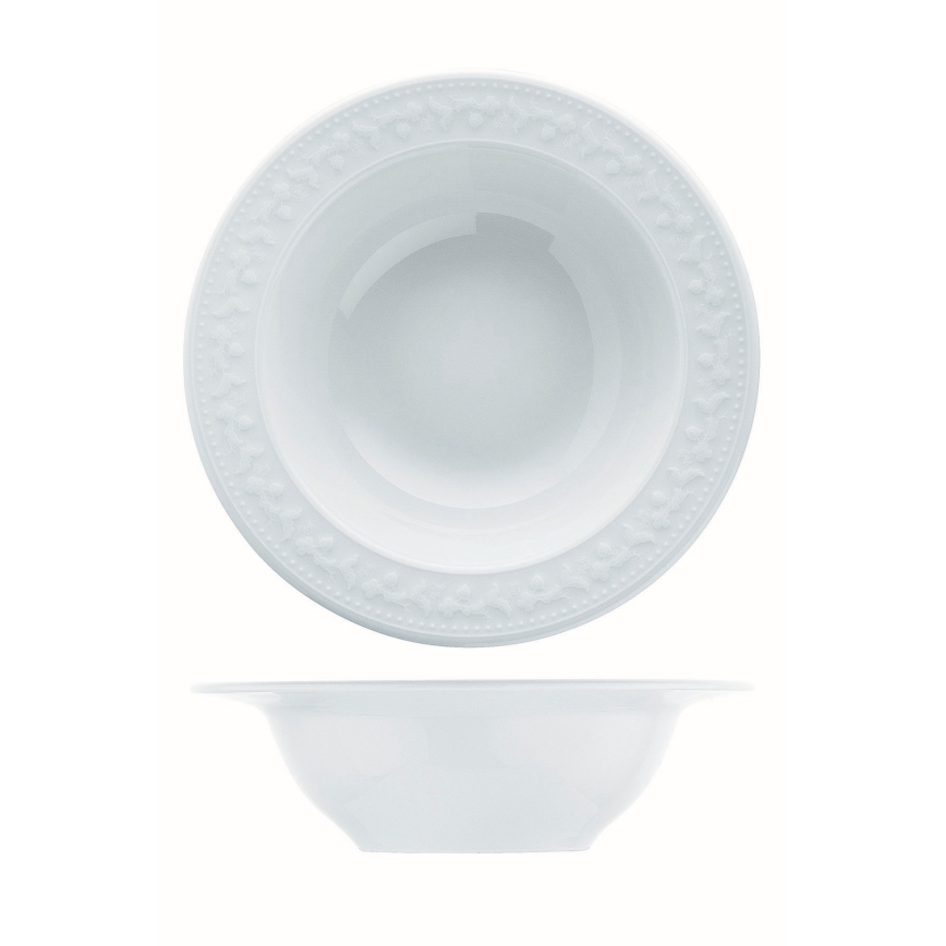 Service de table 24 pièces, blanc en porcelaine