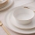 Service de table 24 pièces, blanc et doré, en porcelaine