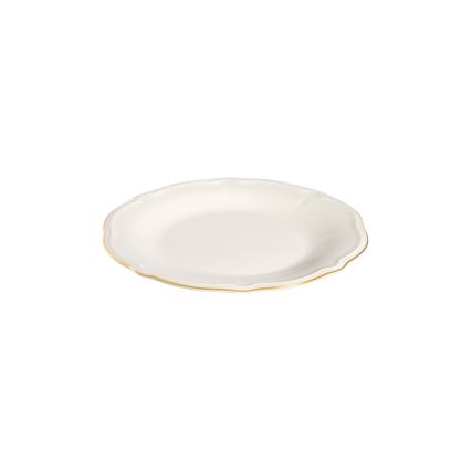 Service de table 24 pièces, blanc et doré, en porcelaine