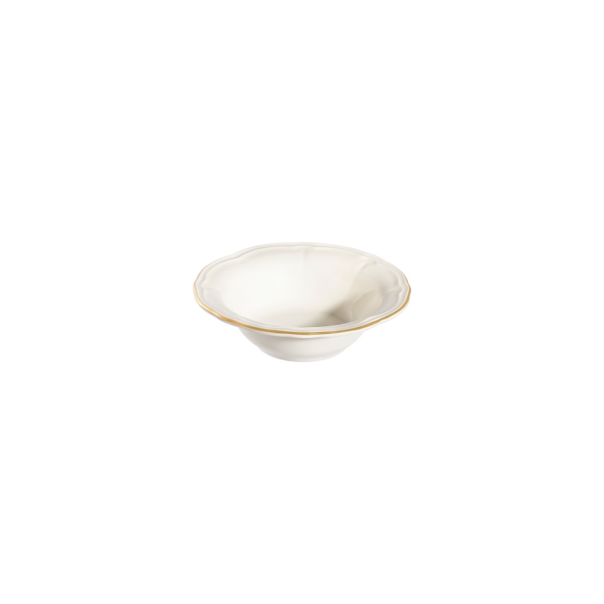 Service de table 24 pièces, blanc et doré, en porcelaine
