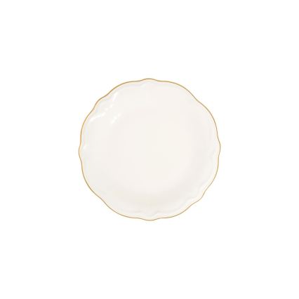 Service de table 24 pièces, blanc et doré, en porcelaine