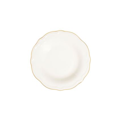 Service de table 24 pièces, blanc et doré, en porcelaine