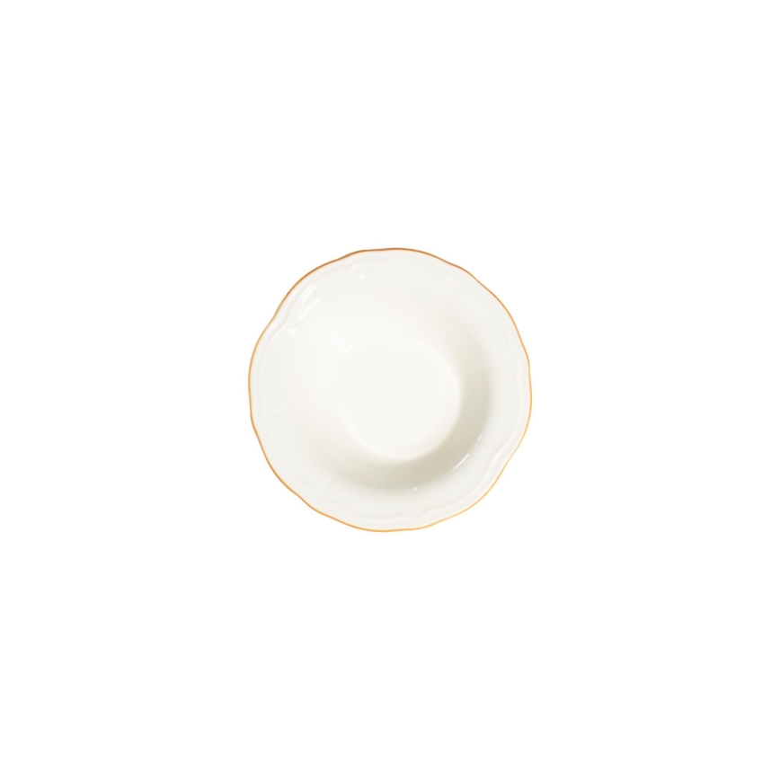 Service de table 24 pièces, blanc et doré, en porcelaine