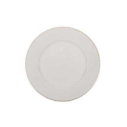 Service de table 24 pièces blanc/or/porcelaine