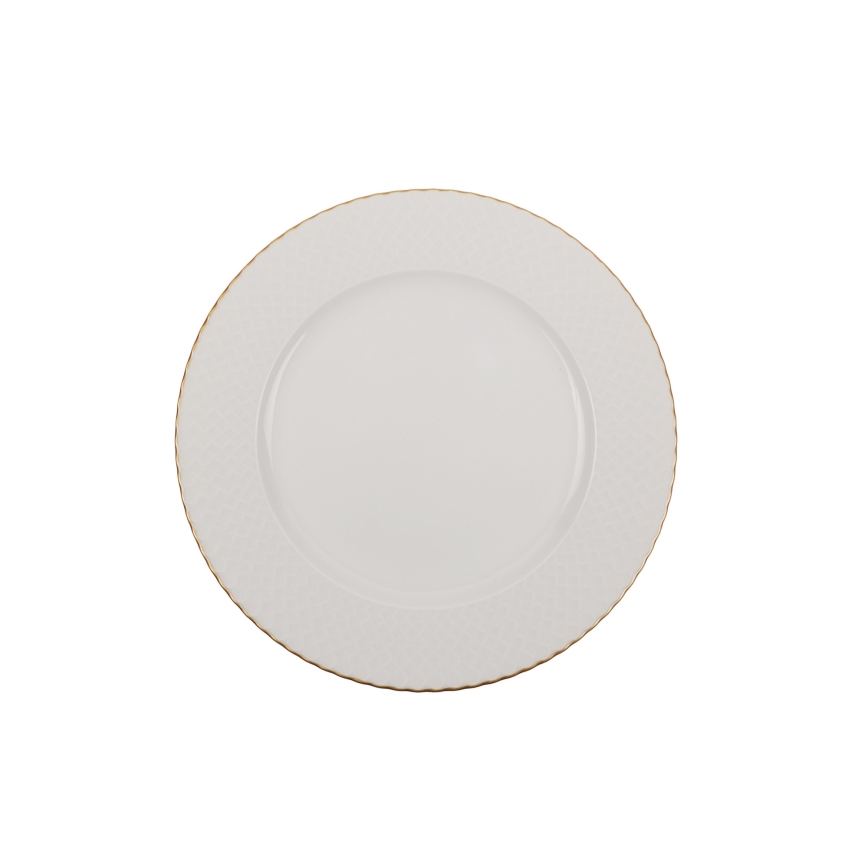 Service de table 24 pièces blanc/or/porcelaine