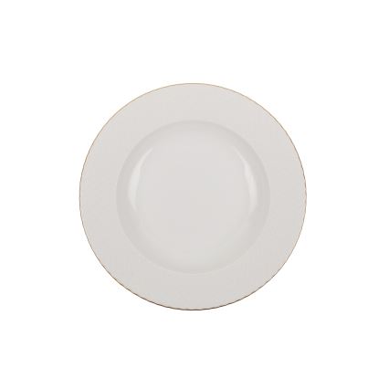 Service de table 24 pièces blanc/or/porcelaine