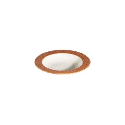 Service de table 24 pièces blanc/orange/porcelaine