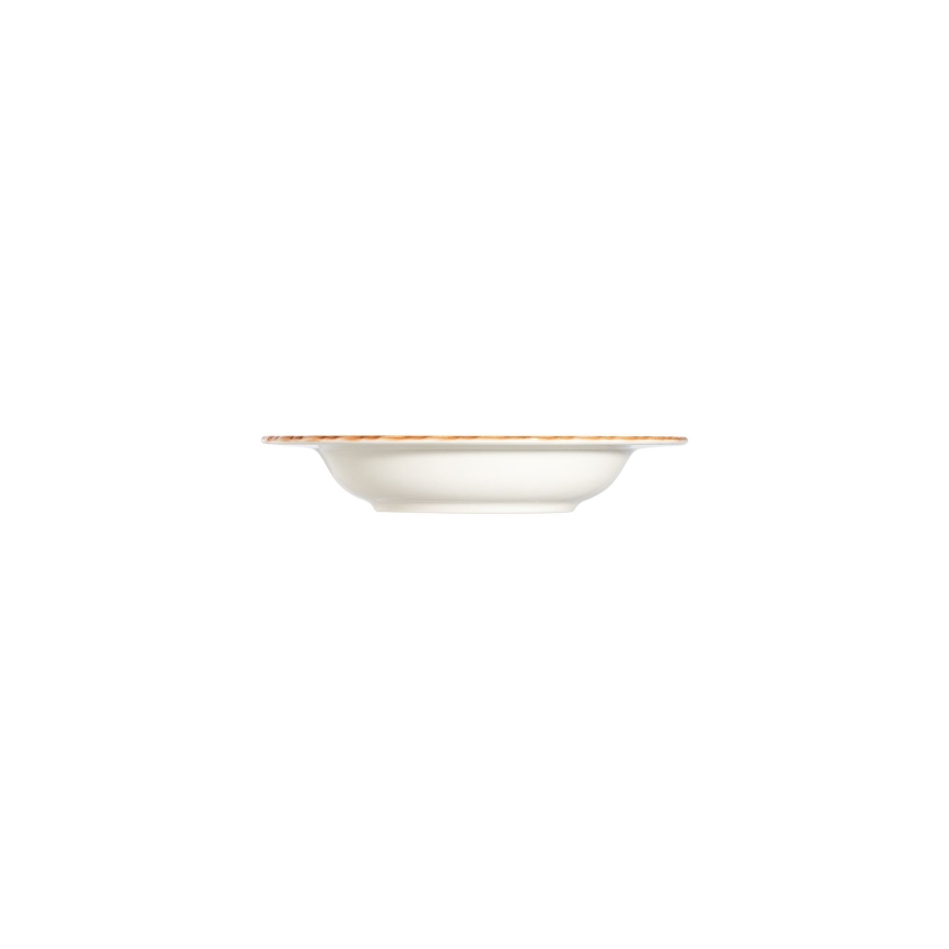 Service de table 24 pièces blanc/orange/porcelaine