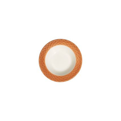 Service de table 24 pièces blanc/orange/porcelaine