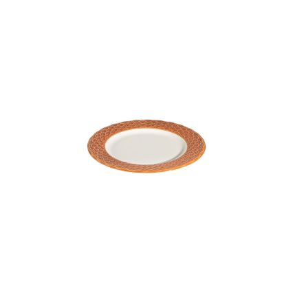Service de table 24 pièces blanc/orange/porcelaine