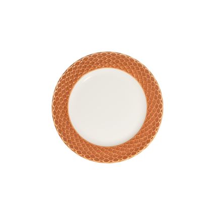 Service de table 24 pièces blanc/orange/porcelaine