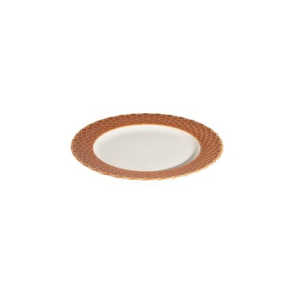 Service de table 24 pièces blanc/orange/porcelaine