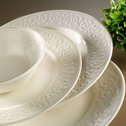 Service de table 24 pièces blanc/porcelaine