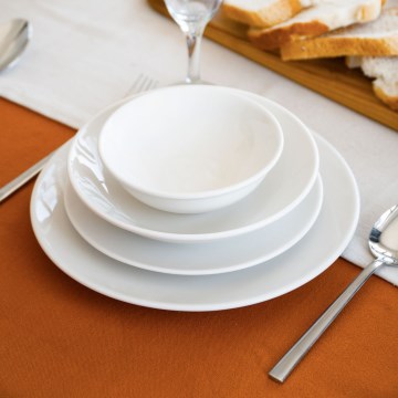 Service de table 24 pièces blanc/porcelaine