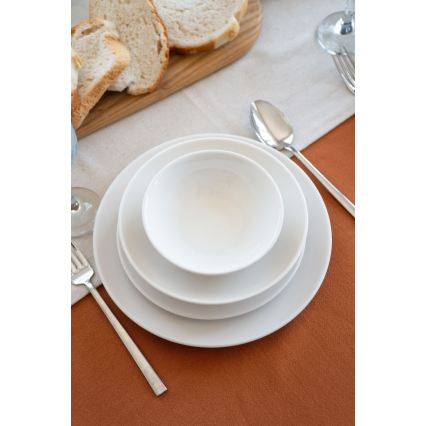 Service de table 24 pièces blanc/porcelaine