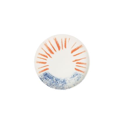 Service de table 24 pièces blanc/rouge/bleu /porcelaine