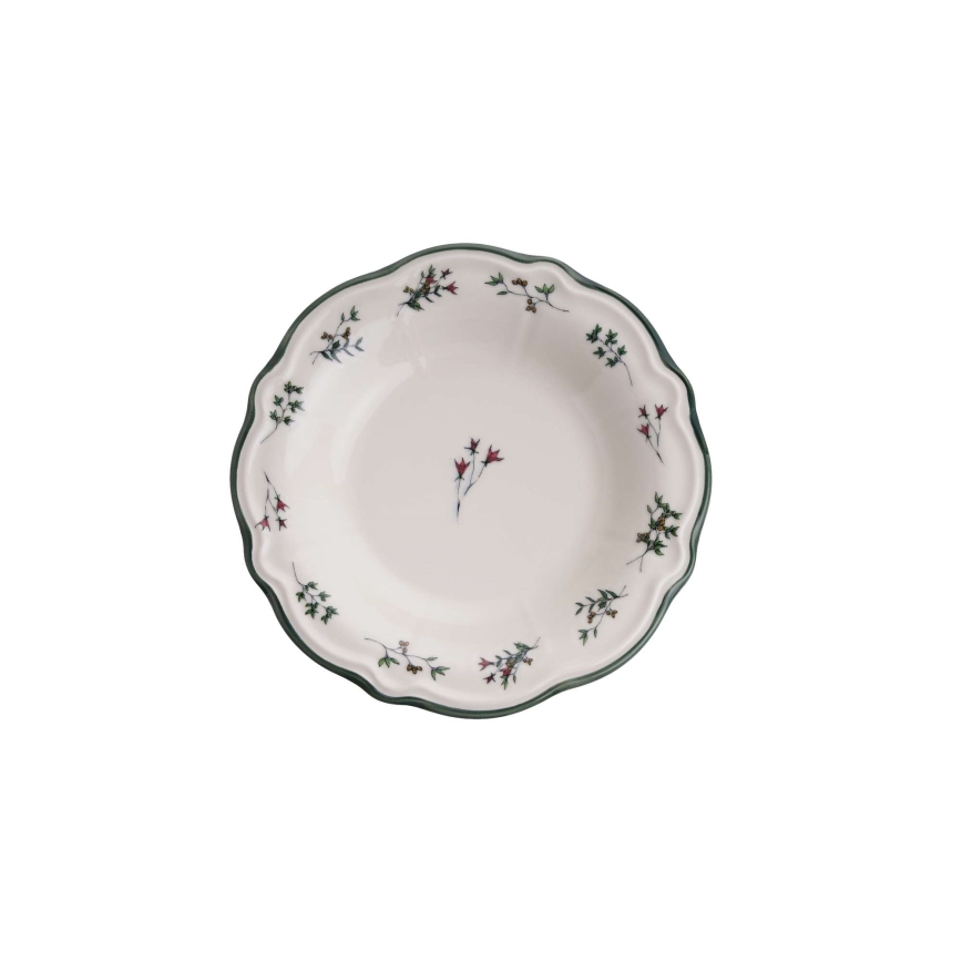 Service de table 24 pièces blanc/vert/porcelaine