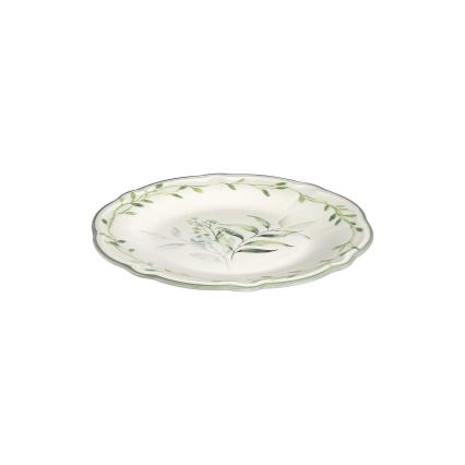 Service de table 24 pièces blanc/vert/porcelaine