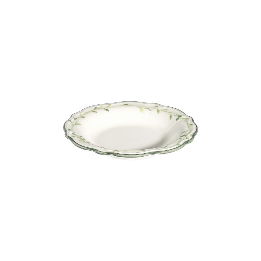 Service de table 24 pièces blanc/vert/porcelaine
