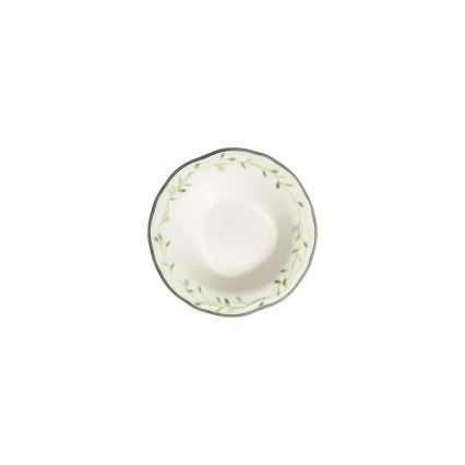 Service de table 24 pièces blanc/vert/porcelaine